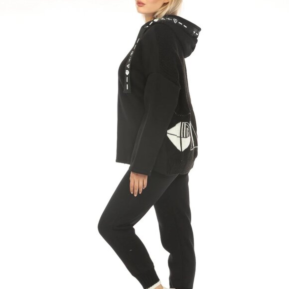 Black Stylish Made In Italy Designer Hoodie - Picture 6 of 11